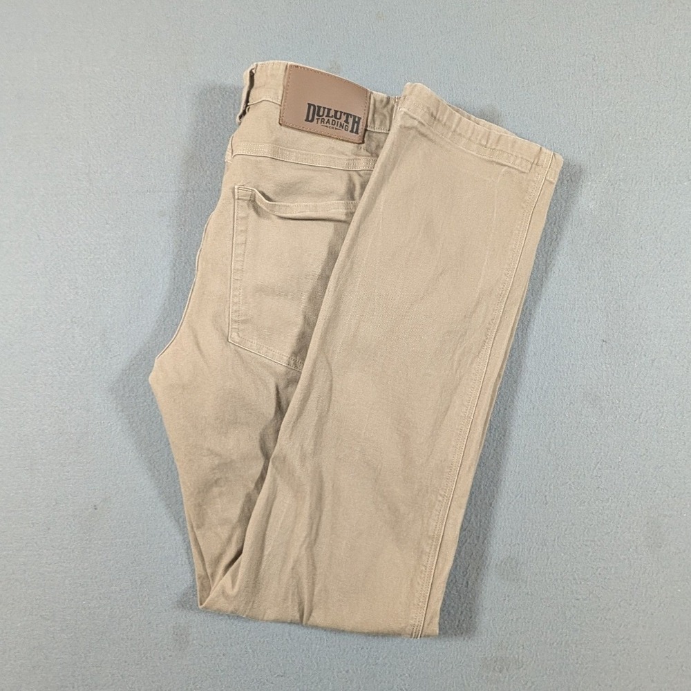 Duluth Trading Co Flex Fire Hose Pants Mens 30x32 Slim Fit Khaki Workwear